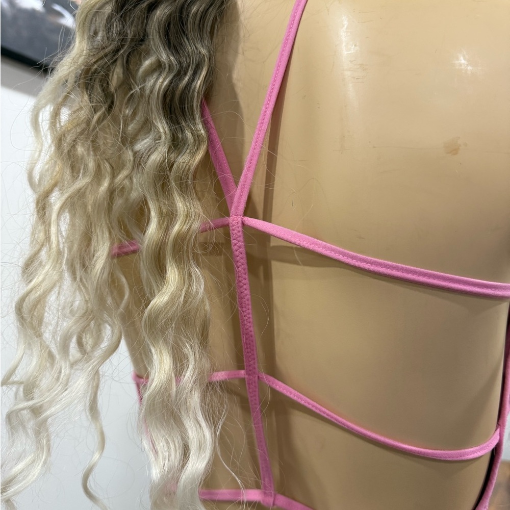 Pink Textured Halter Top - Picture 6 of 9